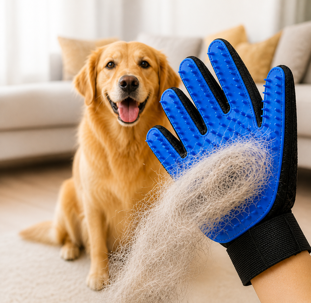 Gant de toilettage pour chien & chat – Anti-poils et massage