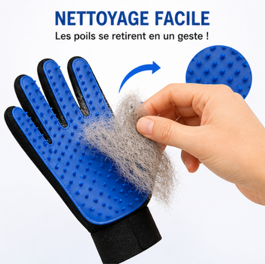 Gant de toilettage pour chien & chat – Anti-poils et massage