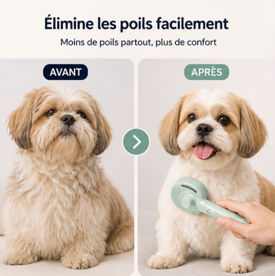 Brosse spray 3-en-1 pour chien & chat – Nettoyage facile